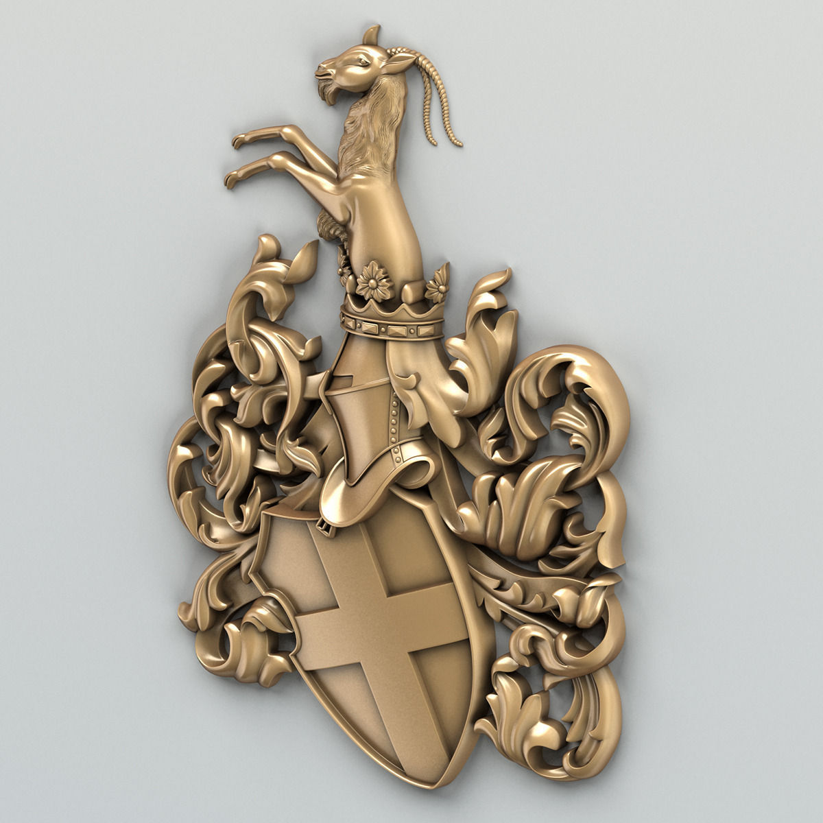 Coat of arms decorative 001 3D model_2
