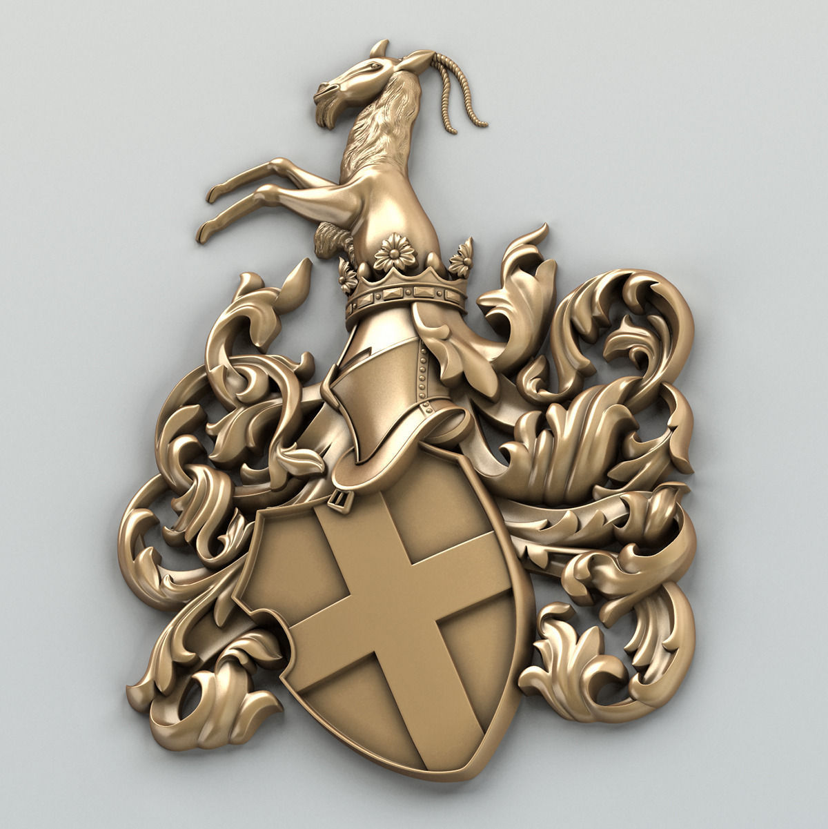 Coat of arms decorative 001 3D model_3