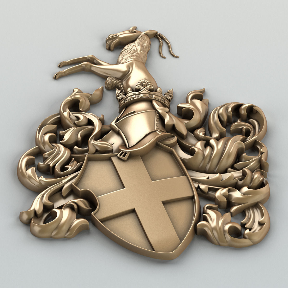 Coat of arms decorative 001 3D model_4