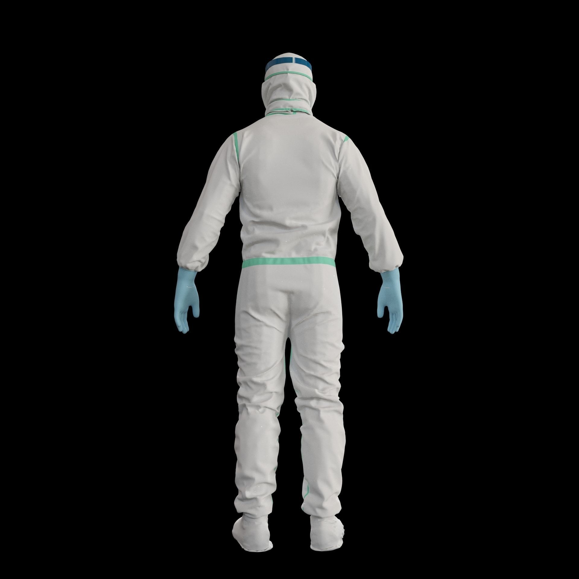covid-19 man in protective suit Low-poly 3D model_5