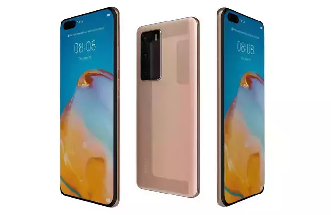 Huawei P40 Pro Blush Gold 3D model