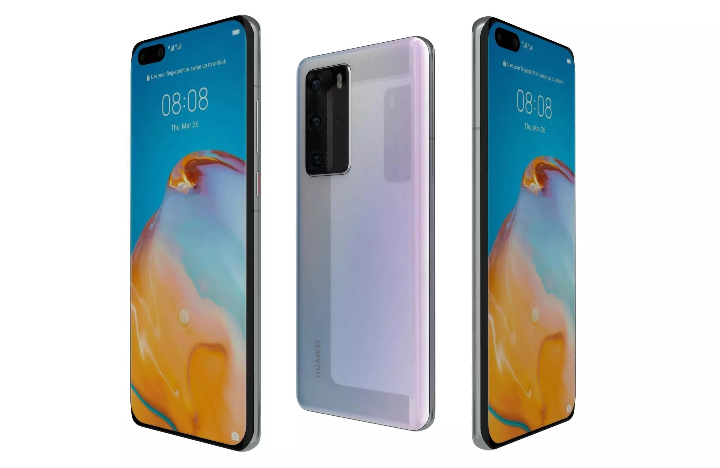 Huawei P40 Pro Ice White 3D model_0