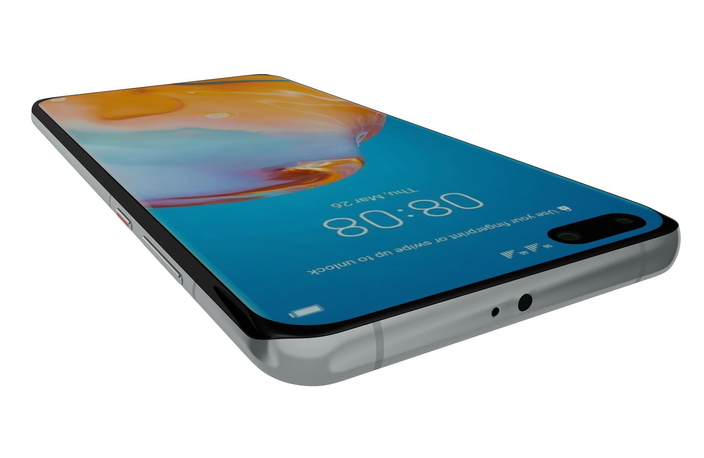 Huawei P40 Pro Ice White 3D model_10