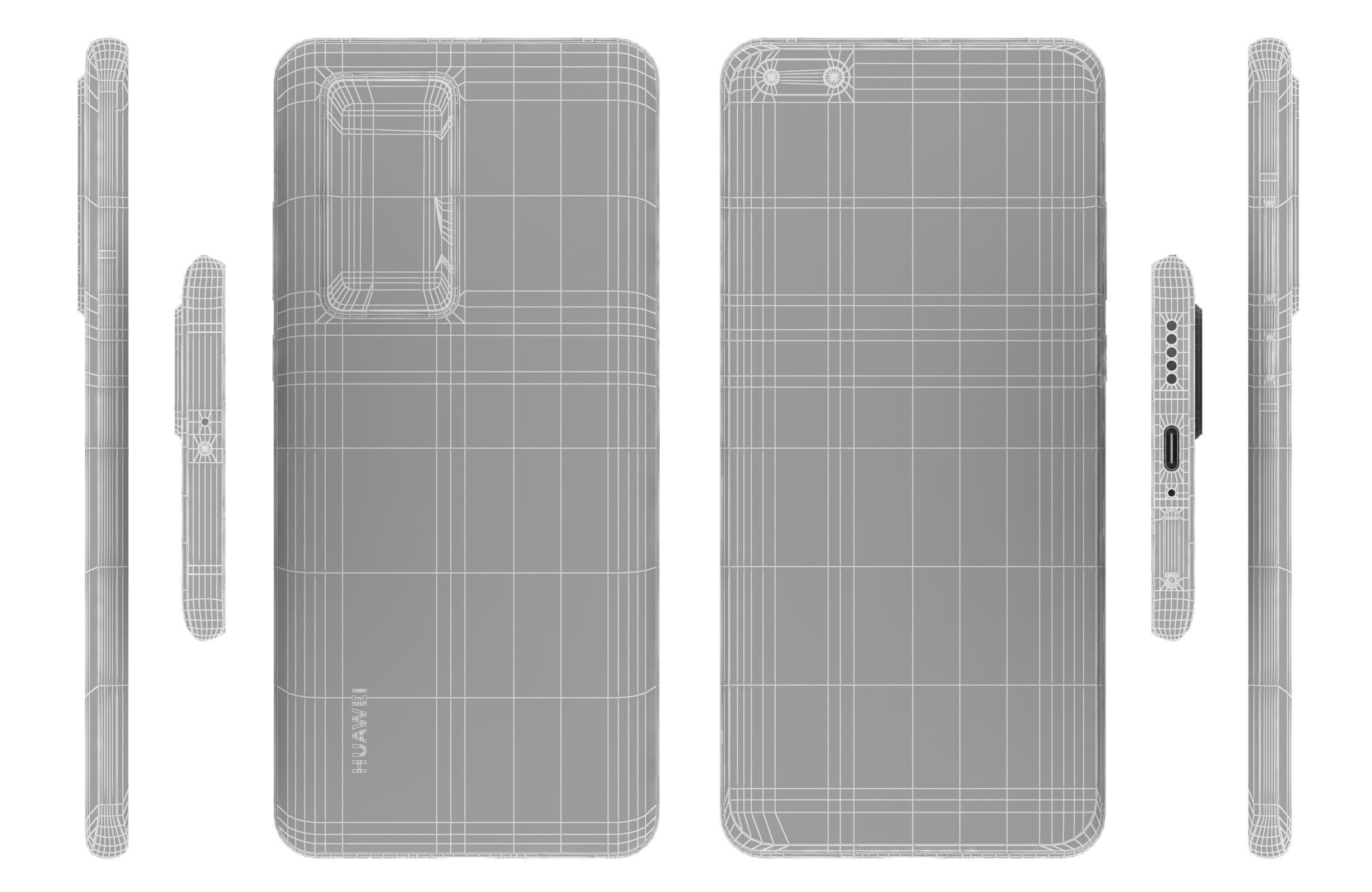 Huawei P40 Pro Ice White 3D model_14