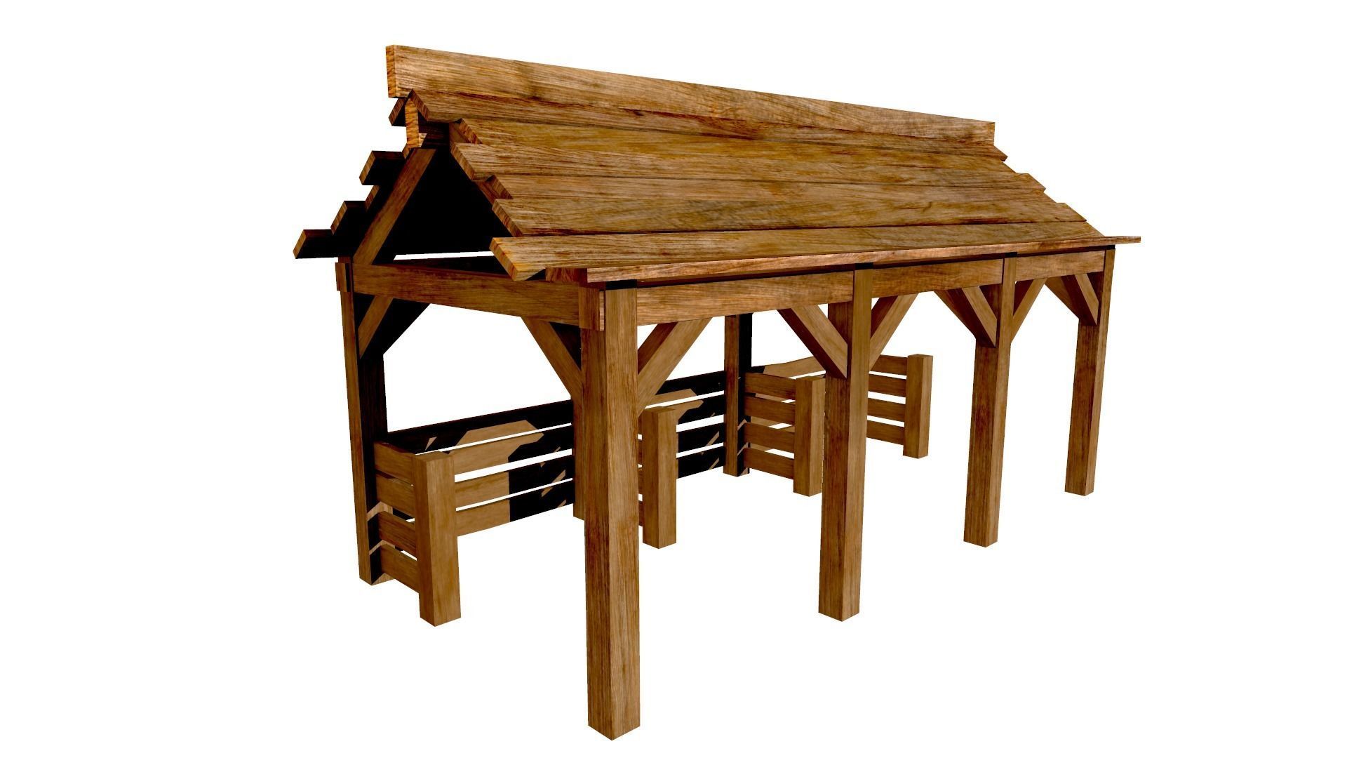 Horse Stable Game Ready Low-poly 3D model_2