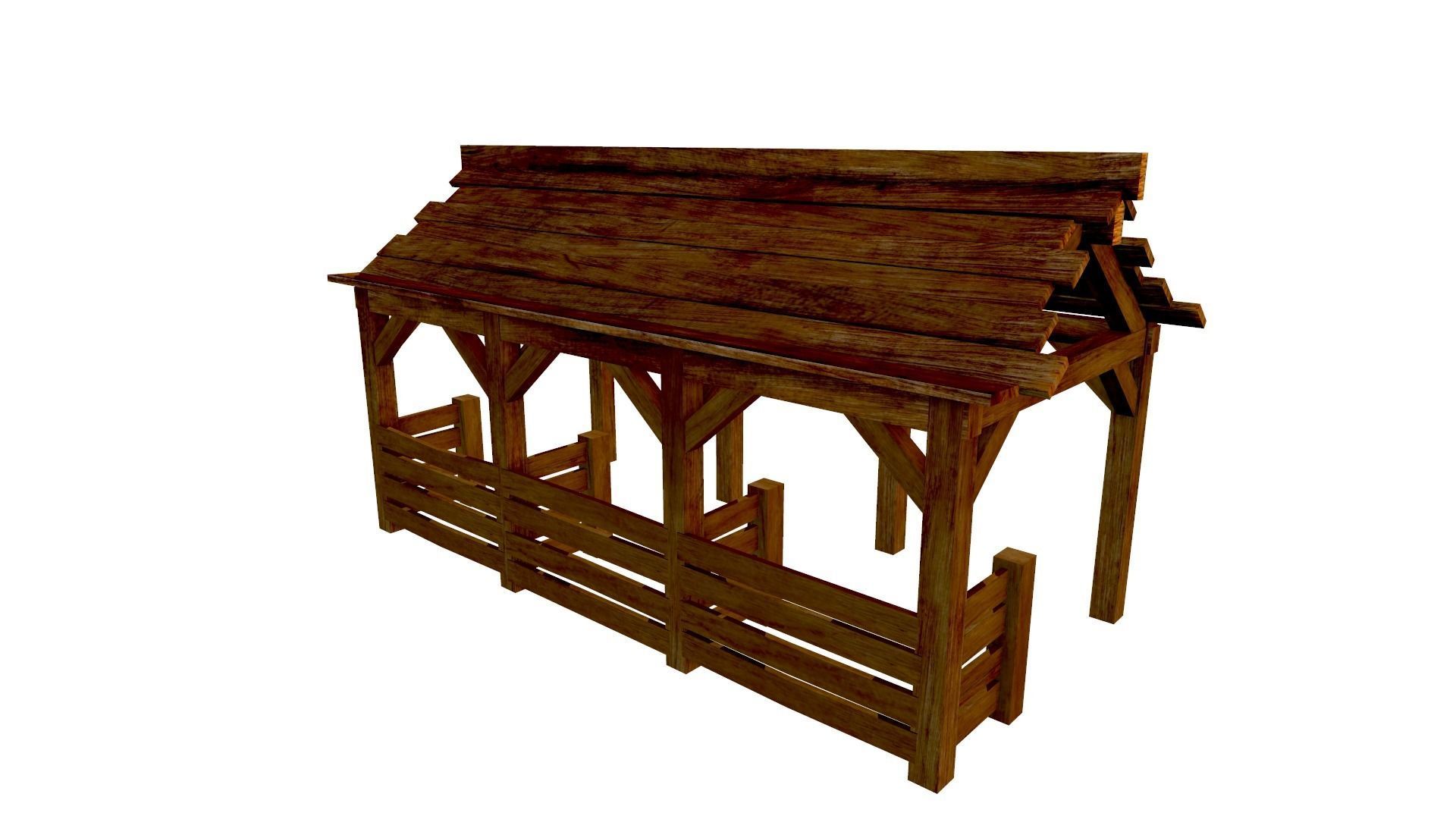 Horse Stable Game Ready Low-poly 3D model_4