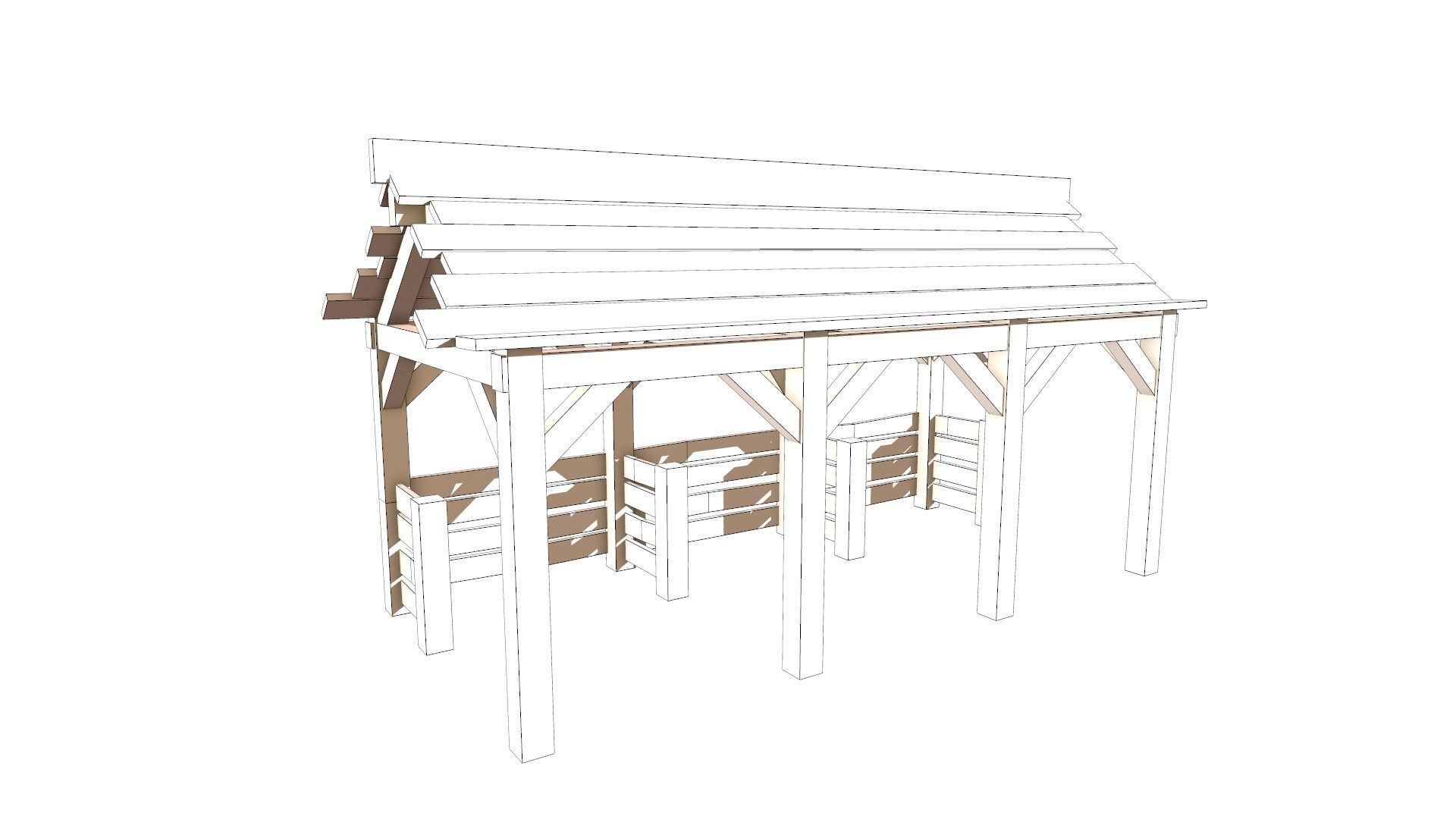 Horse Stable Game Ready Low-poly 3D model_1