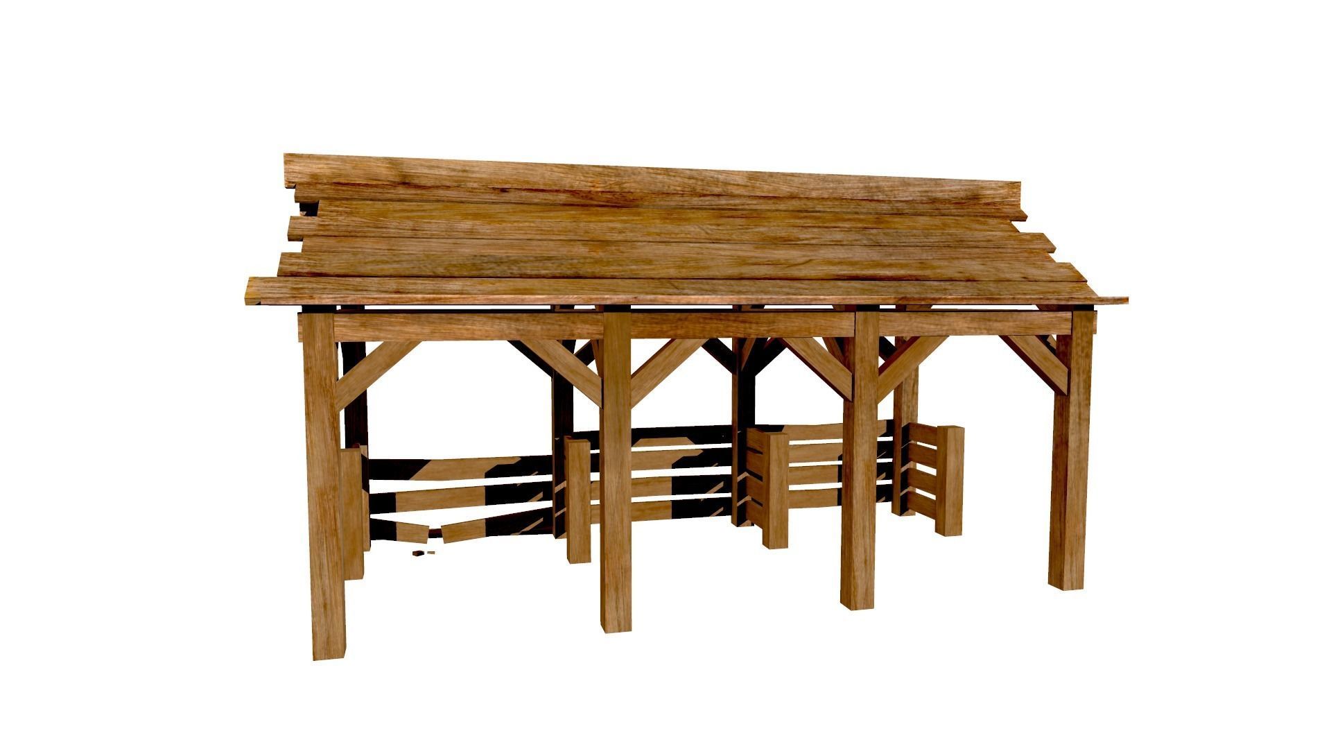 Horse Stable Game Ready Low-poly 3D model_5