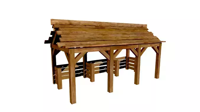 Horse Stable Game Ready Low-poly 3D model