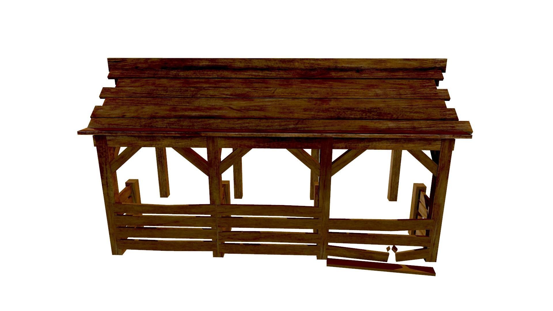 Horse Stable Game Ready Low-poly 3D model_6