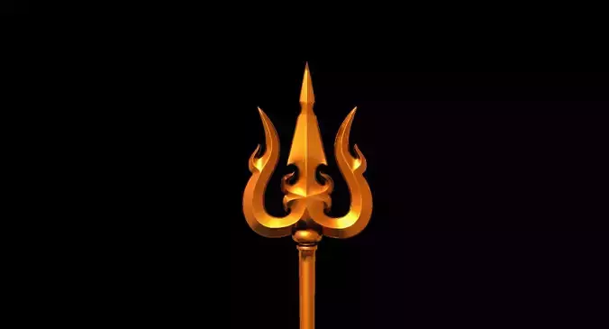 Trident 3d model shiva symbol