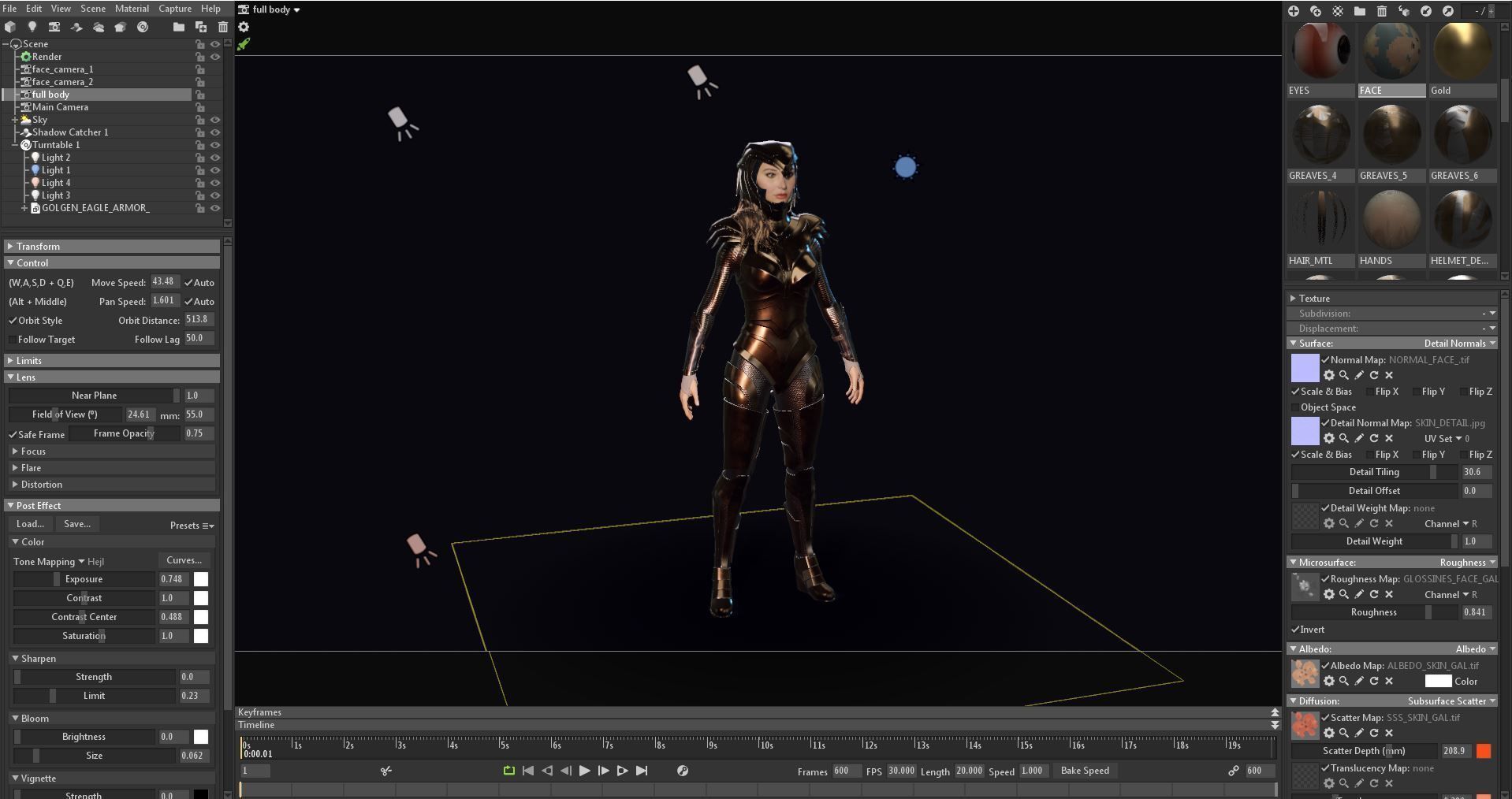 Wonder Woman Golden Eagle - Gal Gadot  Low-poly 3D model_13