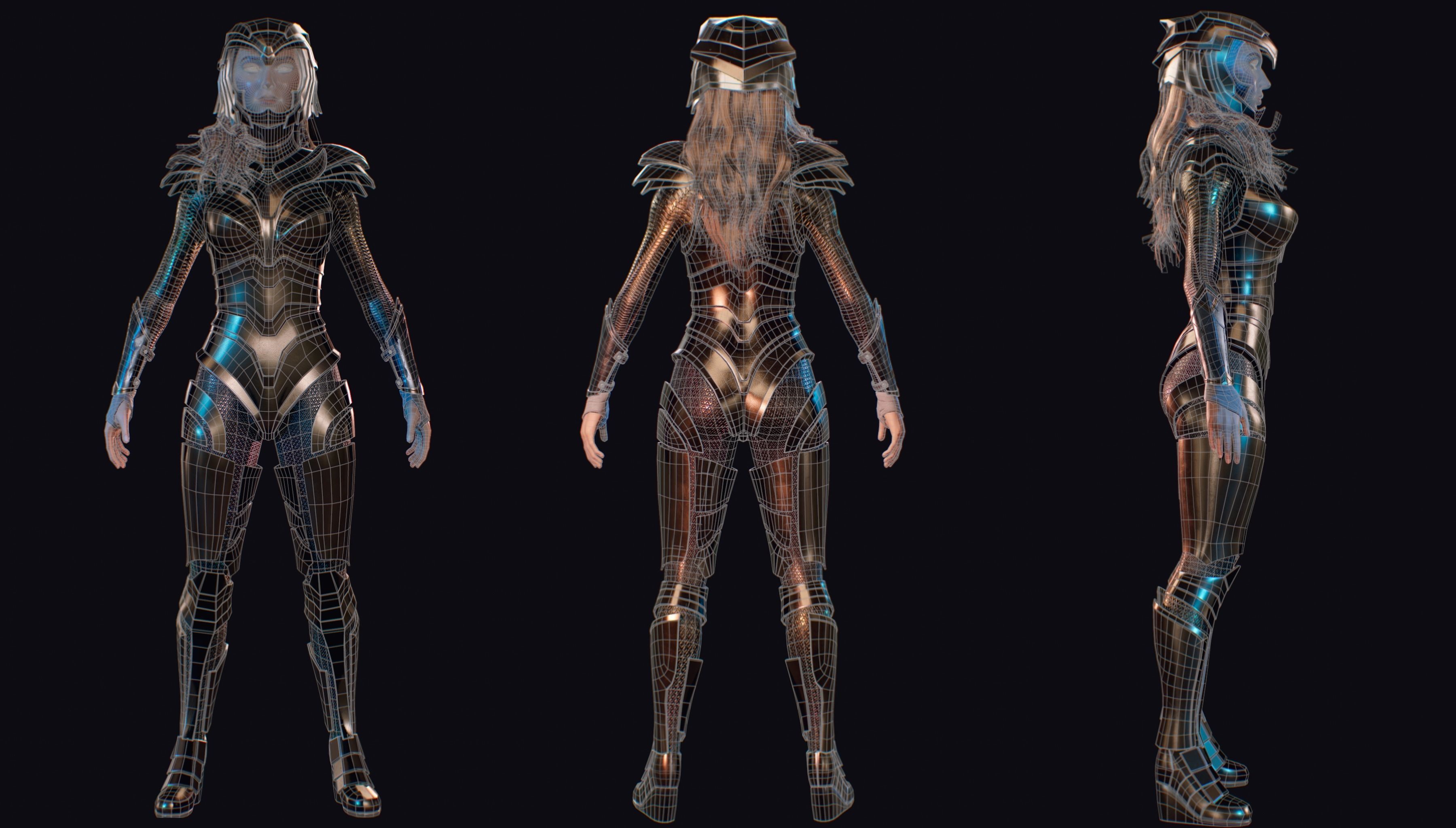 Wonder Woman Golden Eagle - Gal Gadot  Low-poly 3D model_19