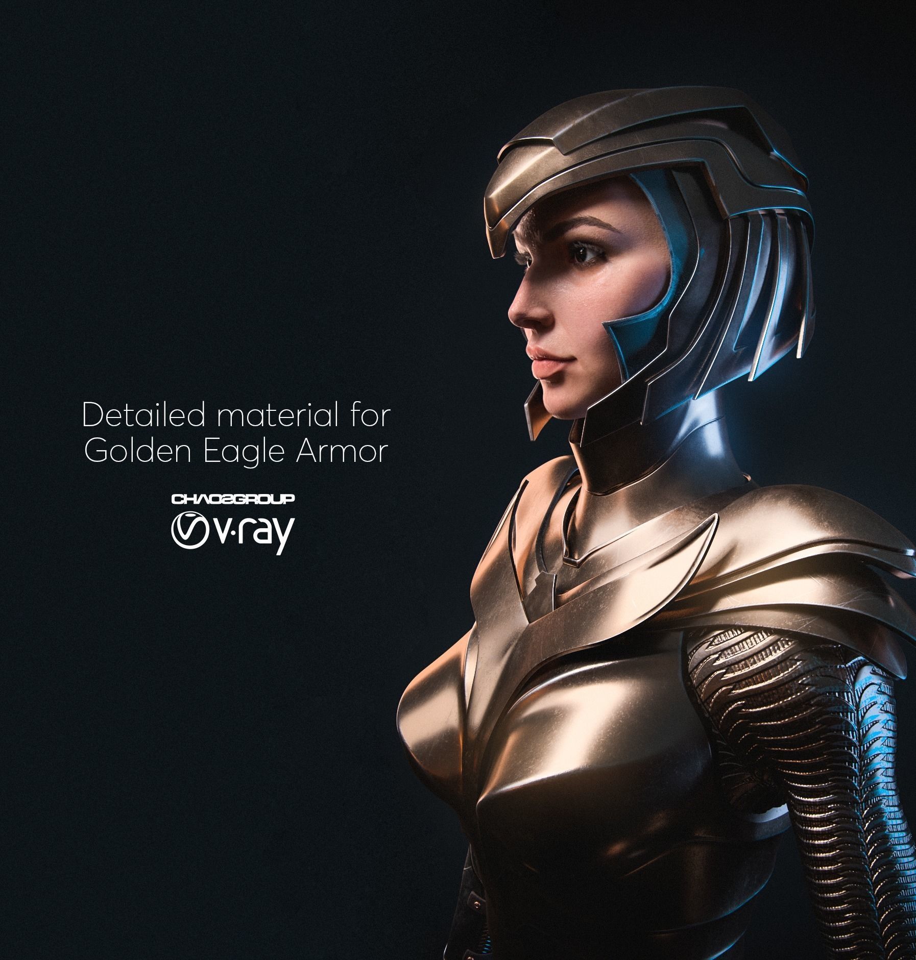 Wonder Woman Golden Eagle - Gal Gadot  Low-poly 3D model_3