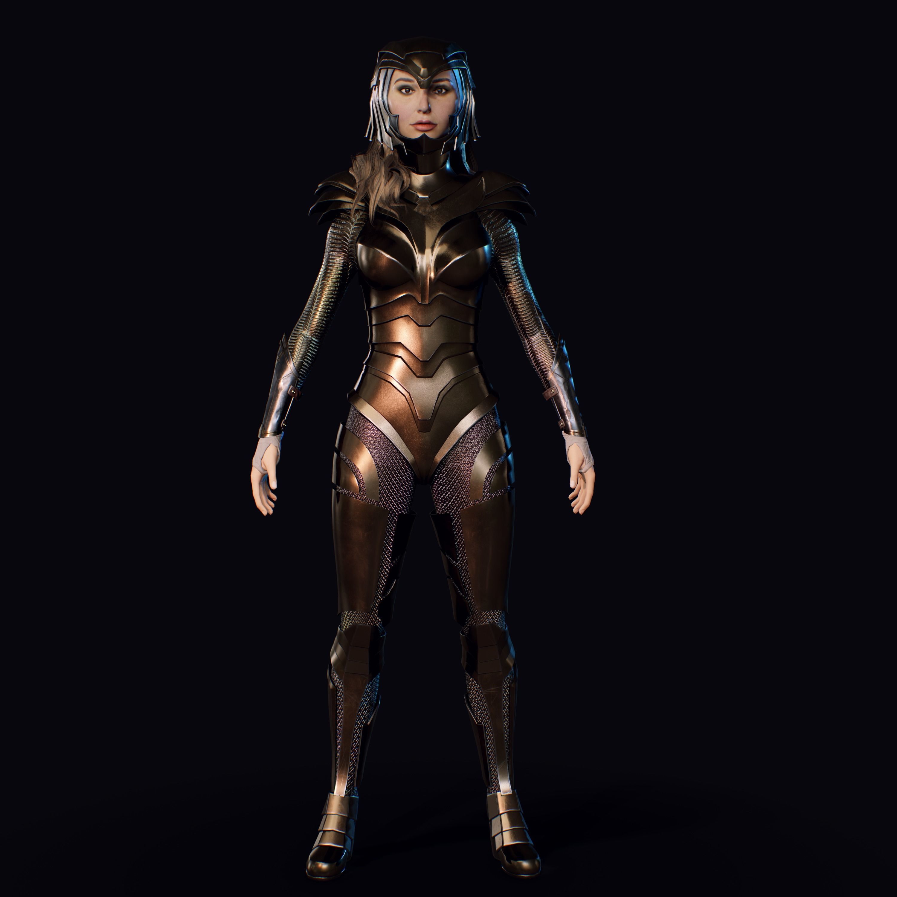 Wonder Woman Golden Eagle - Gal Gadot  Low-poly 3D model_14