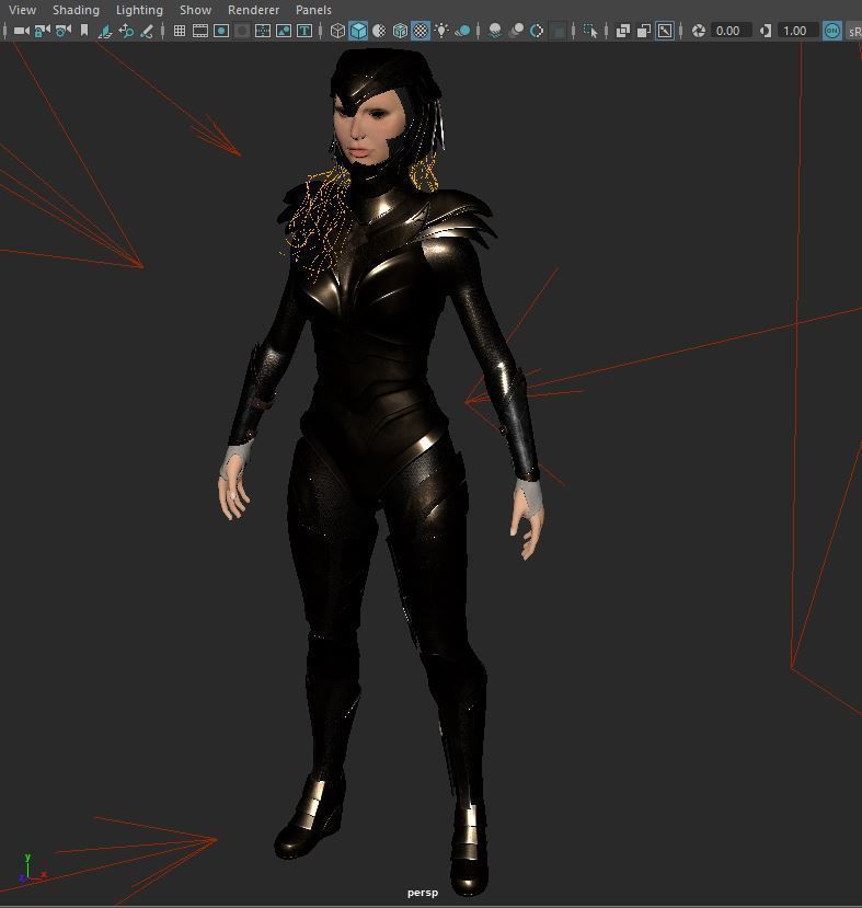 Wonder Woman Golden Eagle - Gal Gadot  Low-poly 3D model_24