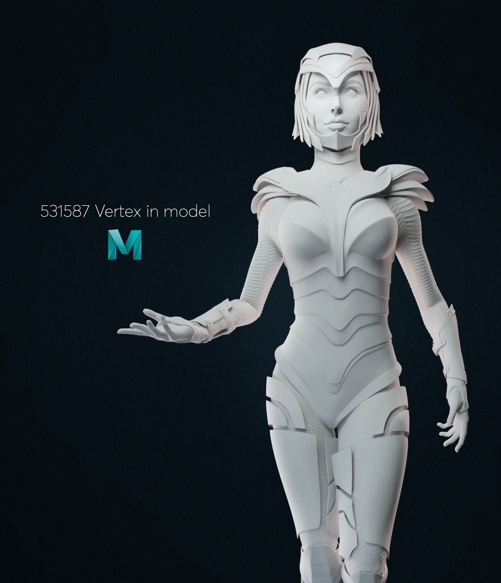Wonder Woman Golden Eagle - Gal Gadot  Low-poly 3D model_6