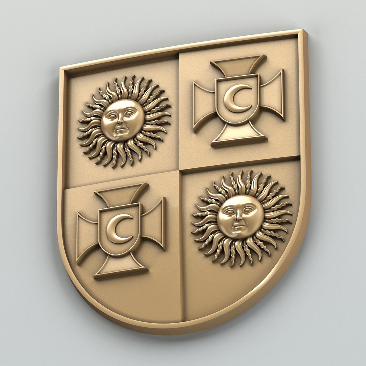 Coat of arms of Vinnitsa region Ukraine 3D model_3