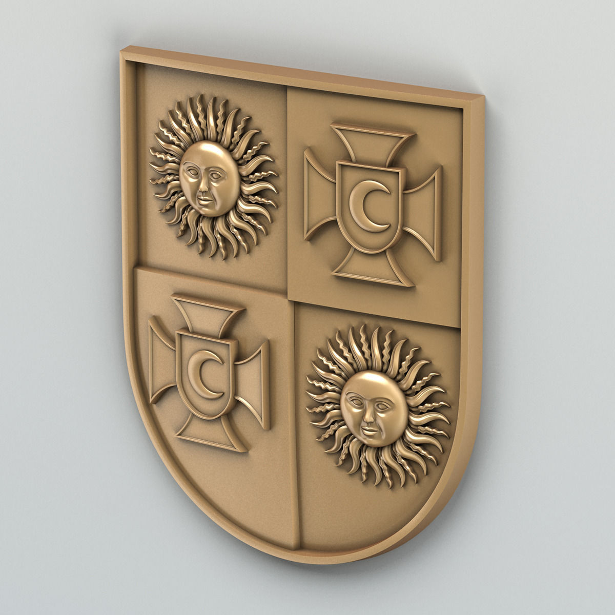Coat of arms of Vinnitsa region Ukraine 3D model_2
