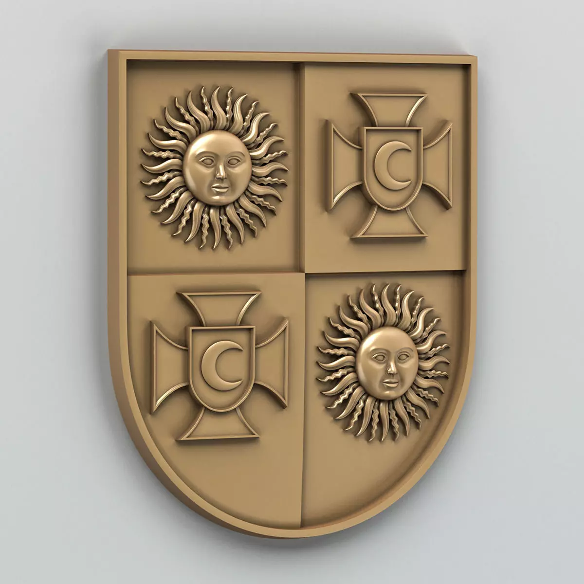 Coat of arms of Vinnitsa region Ukraine 3D model_0