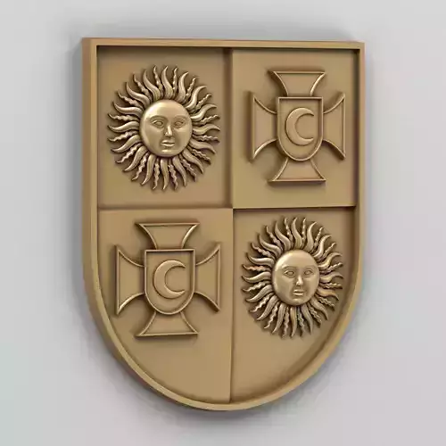 Coat of arms of Vinnitsa region Ukraine 3D model