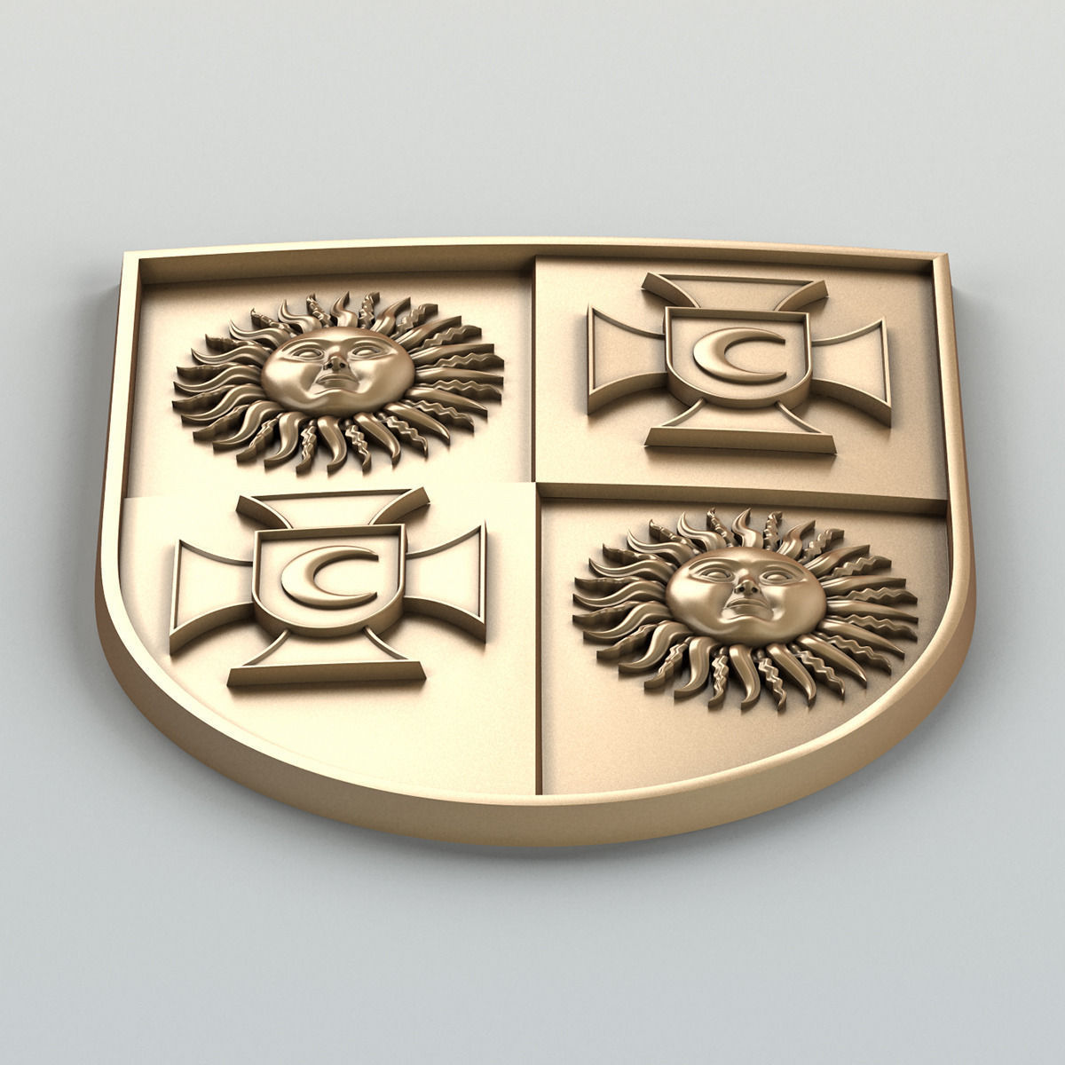 Coat of arms of Vinnitsa region Ukraine 3D model_4