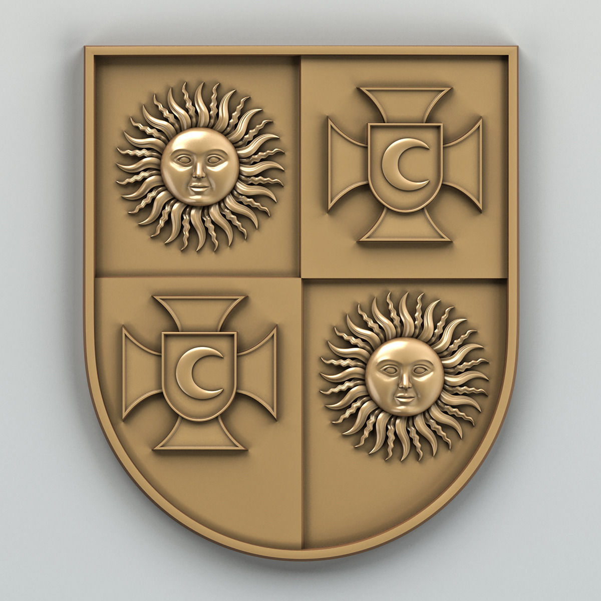 Coat of arms of Vinnitsa region Ukraine 3D model_1