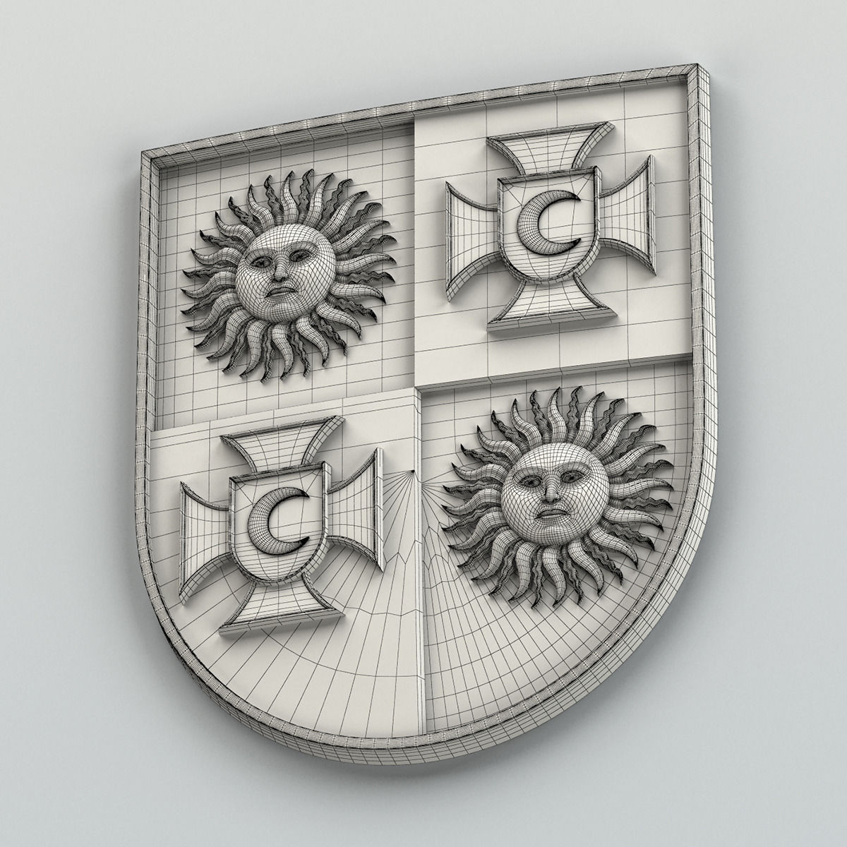 Coat of arms of Vinnitsa region Ukraine 3D model_7