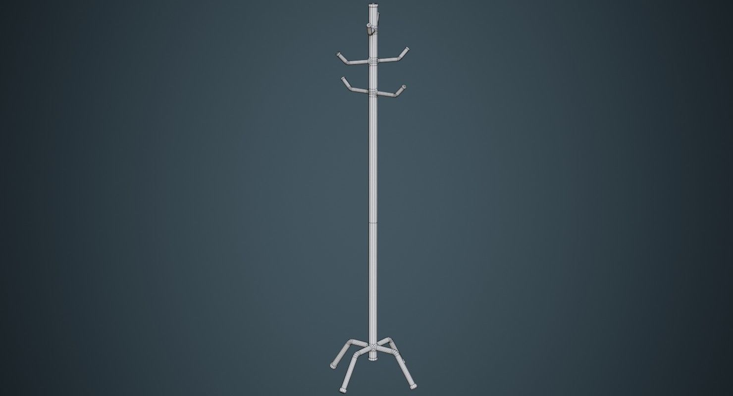 Coat Tree 2A Low-poly 3D model_6
