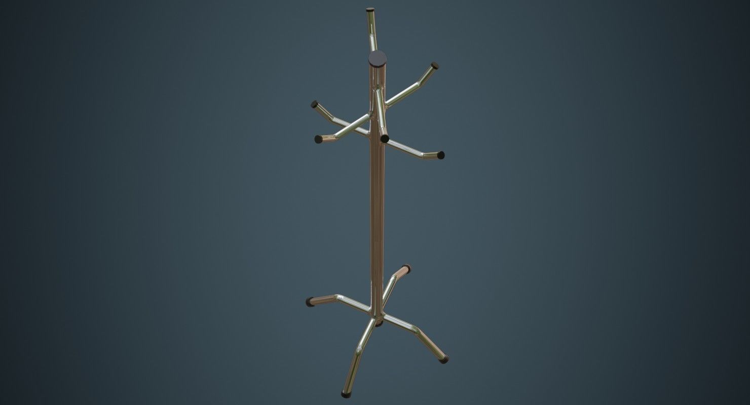 Coat Tree 2A Low-poly 3D model_2