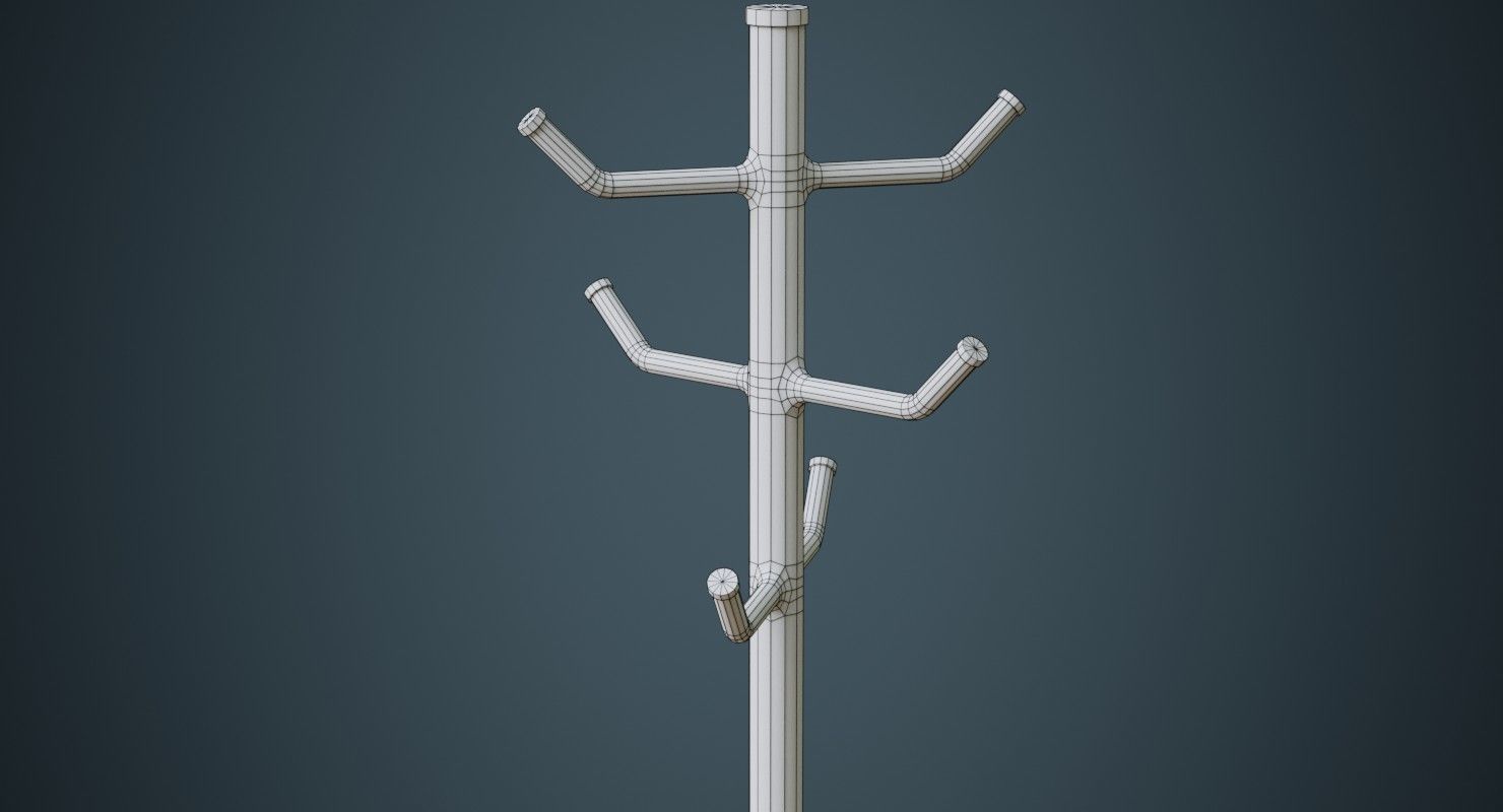 Coat Tree 2A Low-poly 3D model_7