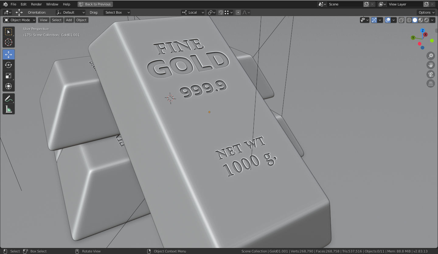 Fine Gold 3D model_4