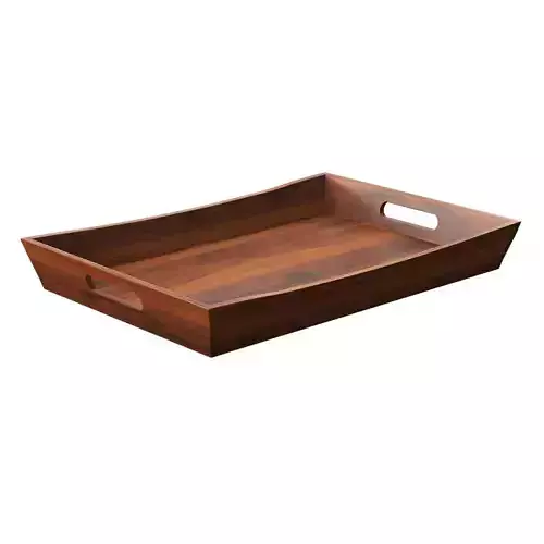Acacia Tray With Curved Sides 3D model