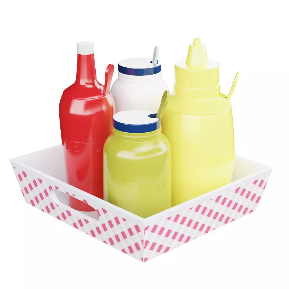 Ceramic Condiment Tray Set 3D model_0