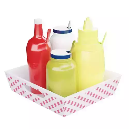 Ceramic Condiment Tray Set 3D model