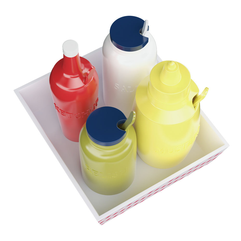 Ceramic Condiment Tray Set 3D model_4
