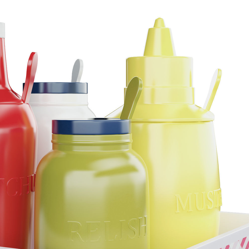 Ceramic Condiment Tray Set 3D model_2