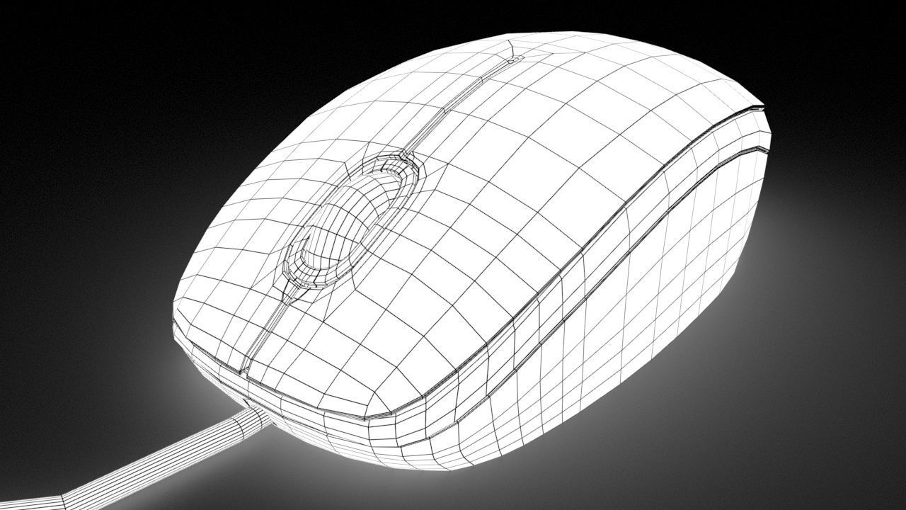 Computer Mouse Low-poly 3D model_1