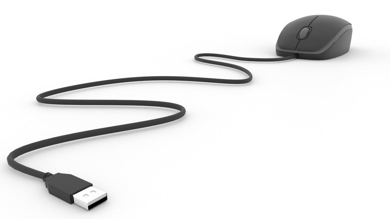 Computer Mouse Low-poly 3D model_7