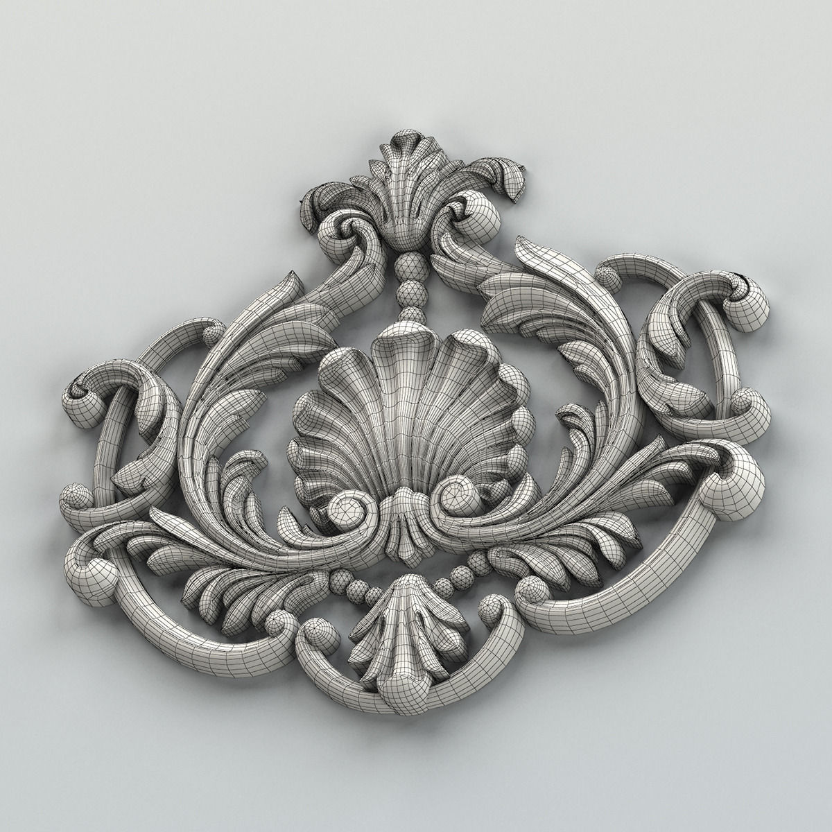 Carved decor central 001 3D model_7