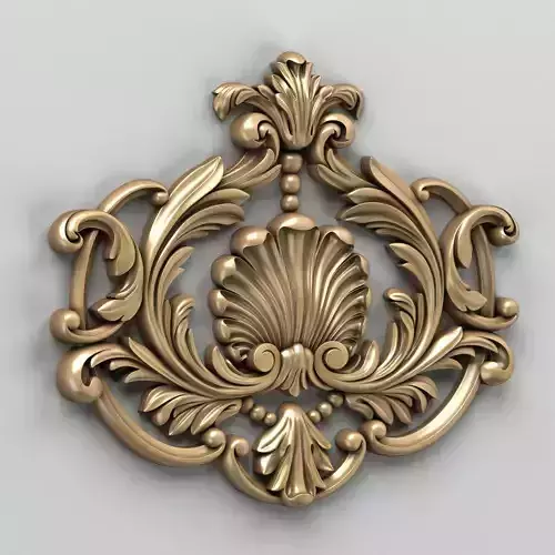Carved decor central 001 3D model