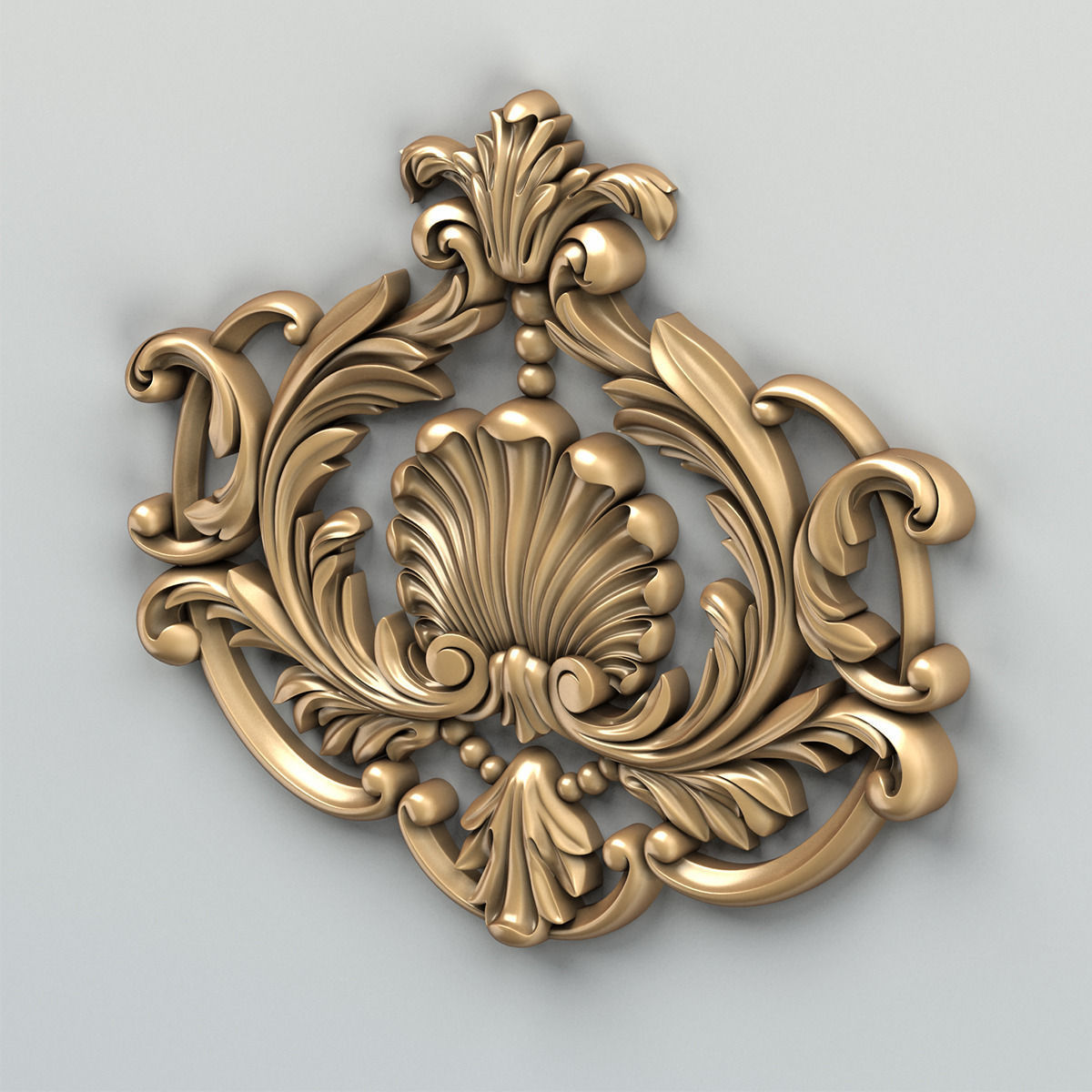 Carved decor central 001 3D model_2