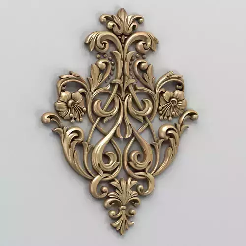 Carved decor central 002 3D model