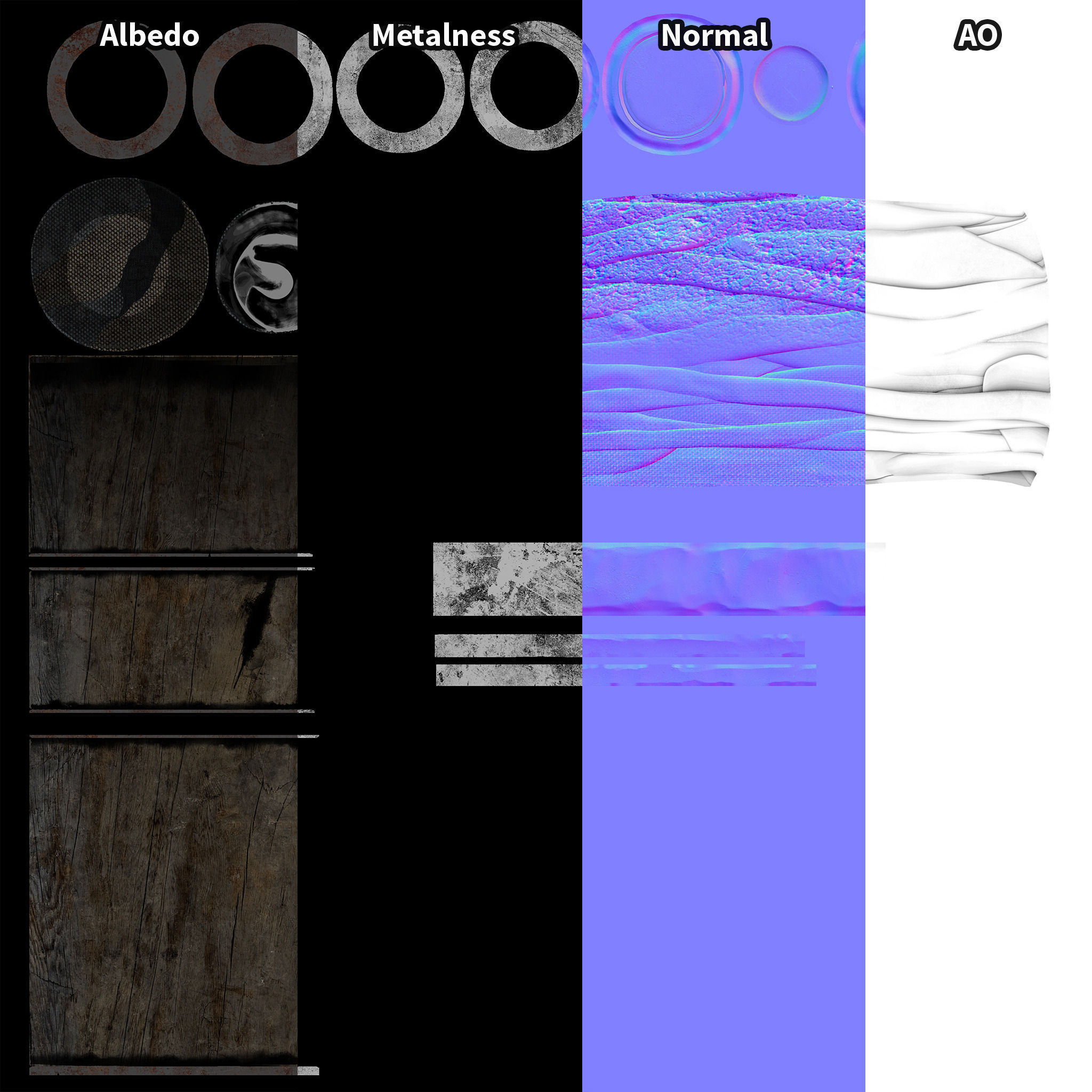 Medieval Torch - Game Ready - Has Emission Free low-poly 3D model_3