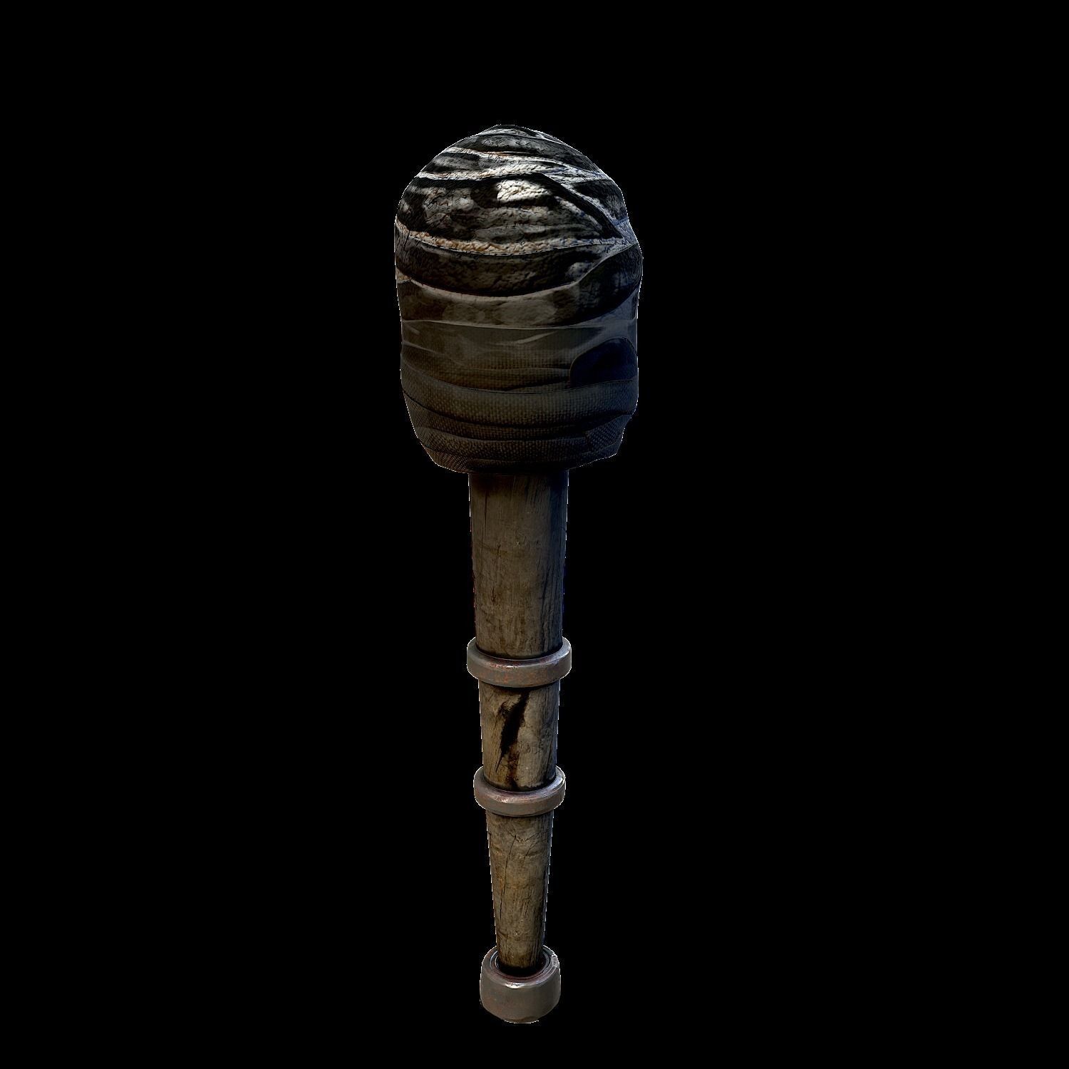 Medieval Torch - Game Ready - Has Emission Free low-poly 3D model_1
