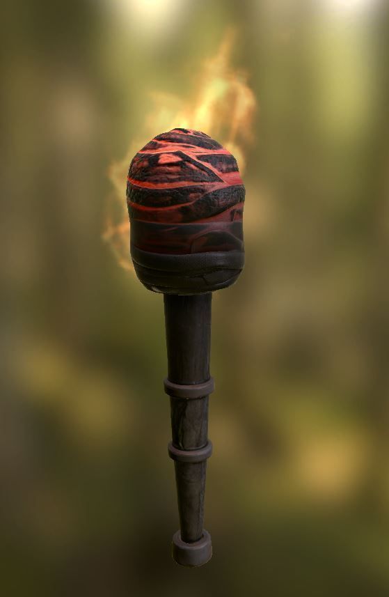 Medieval Torch - Game Ready - Has Emission Free low-poly 3D model_2