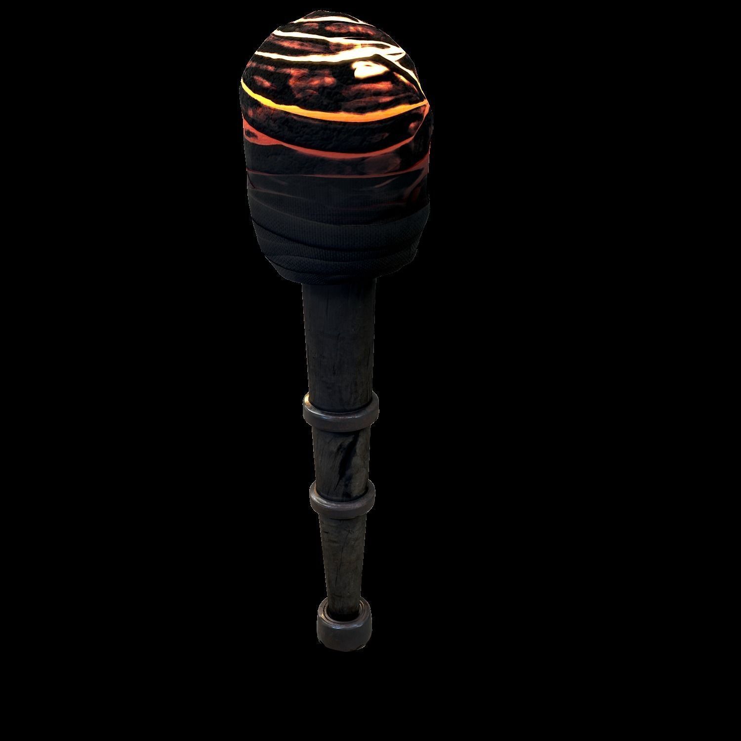 Medieval Torch Game Ready Has Emission 3D Model Game ready .obj