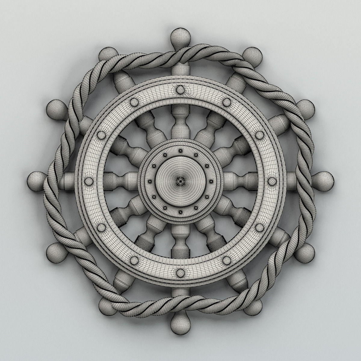 Carved decor central 003 3D model_5