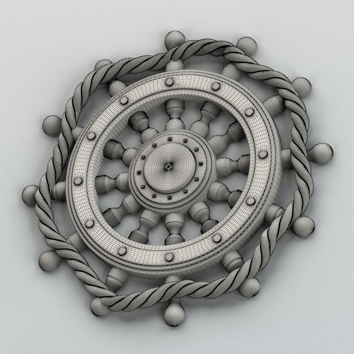 Carved decor central 003 3D model_7