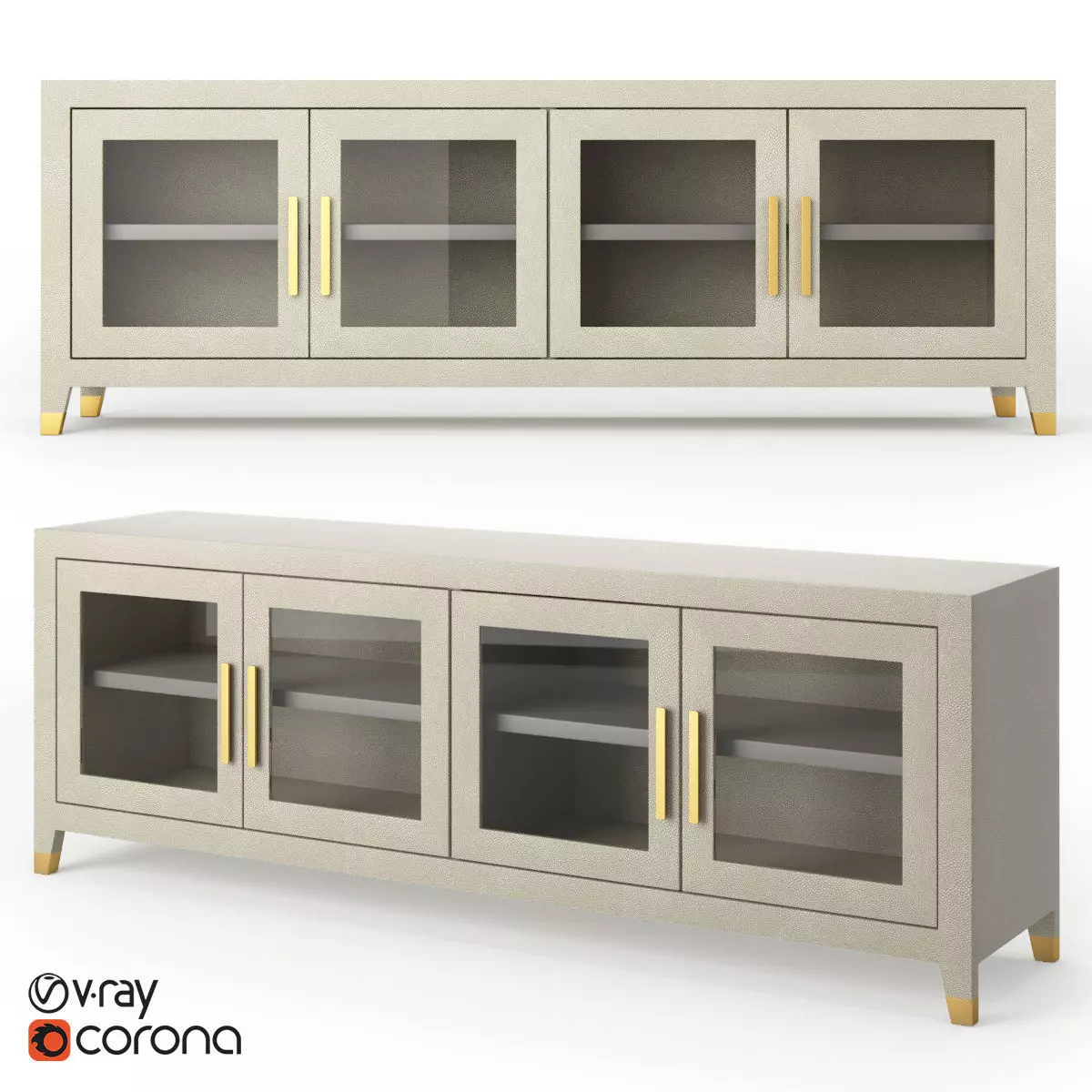 Restoration Hardware Media Console 3D model_0